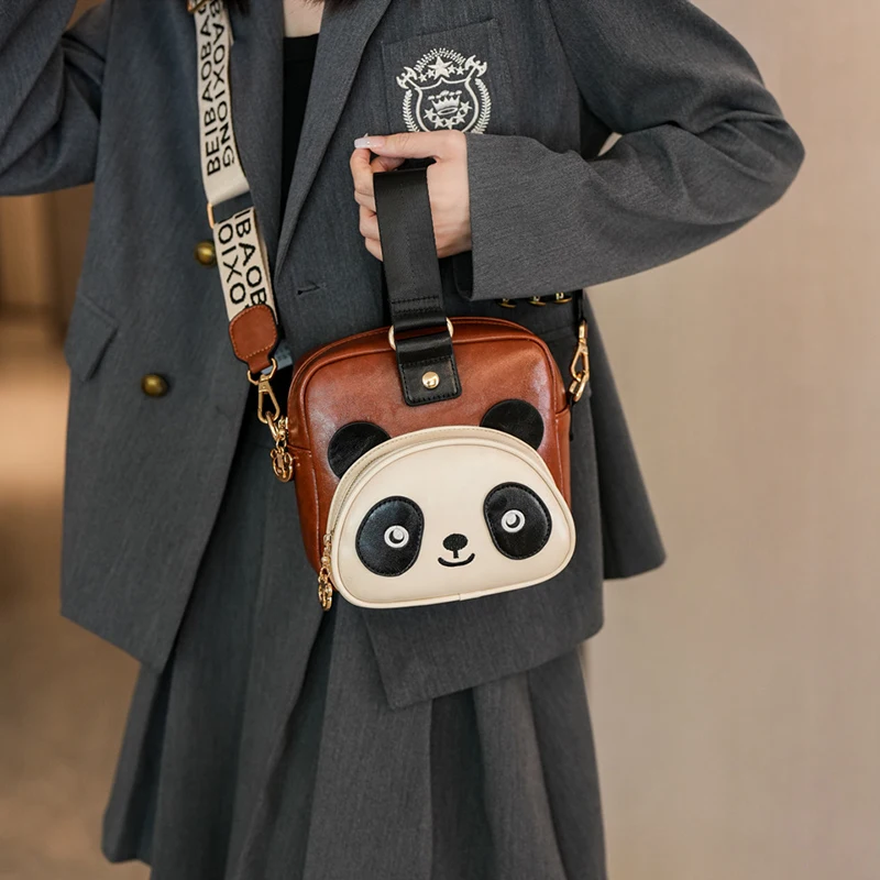 Beibaobao 2025 New Single Shoulder Crossbody Bag Casual Cartoon Bear Bag Women's Bag Handbag Small Square Bag