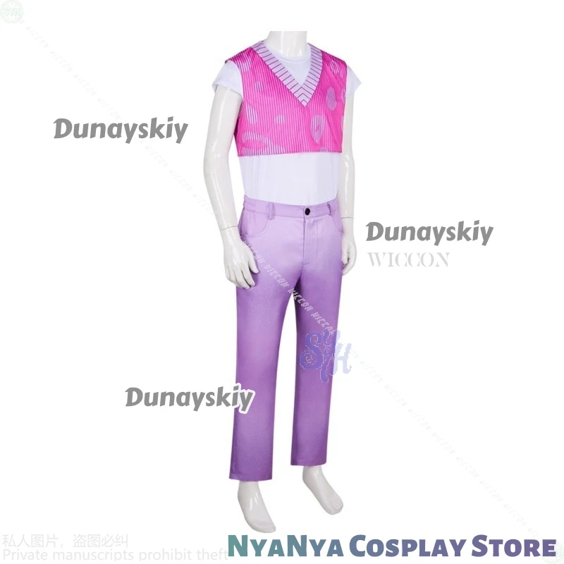 사자 보이즈 미스터리 코스프레 케이팝 데몬 아이돌 의상 반팔 상의 핑크 화이트 레오파드 프린트 Y2K 핑크 바지 할로윈 코스프레