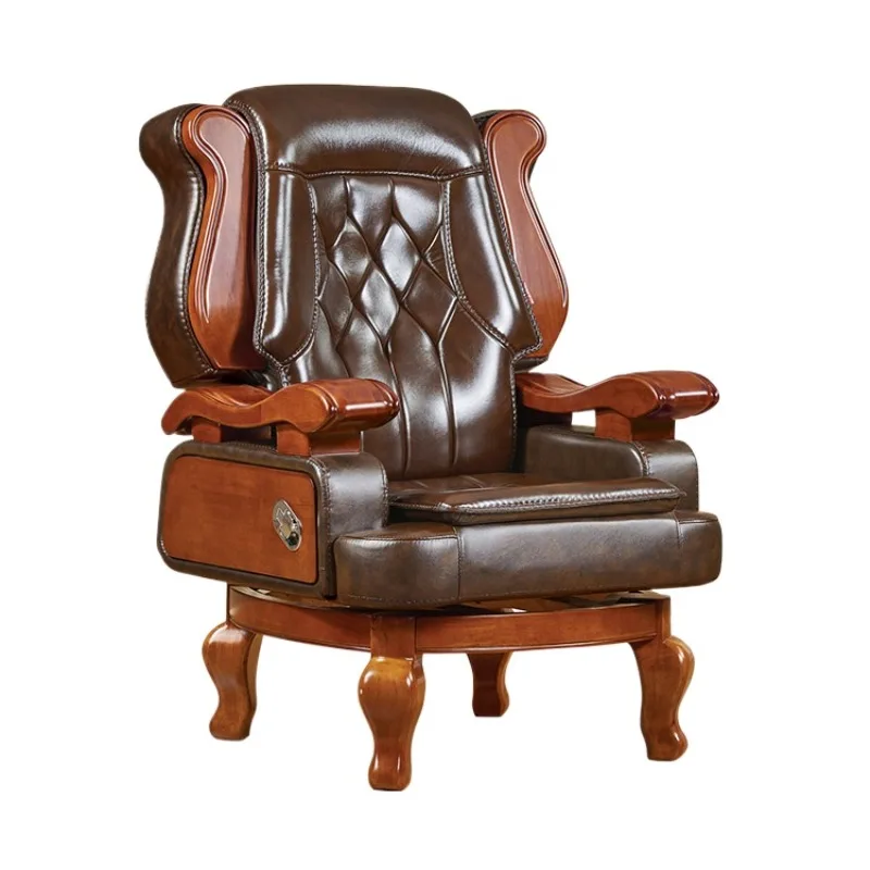 leather office human body, engineering  study  reclining four-legged rotating cowhide class