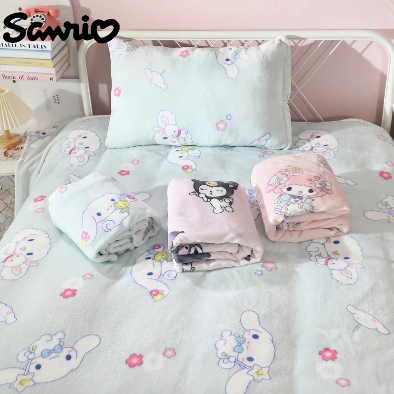 

Sanrio My Melody Thick Cover Carpet Kawaii Cartoon Anime Printed Accessories Office Nap Blanket Home Air Conditioning Blanket