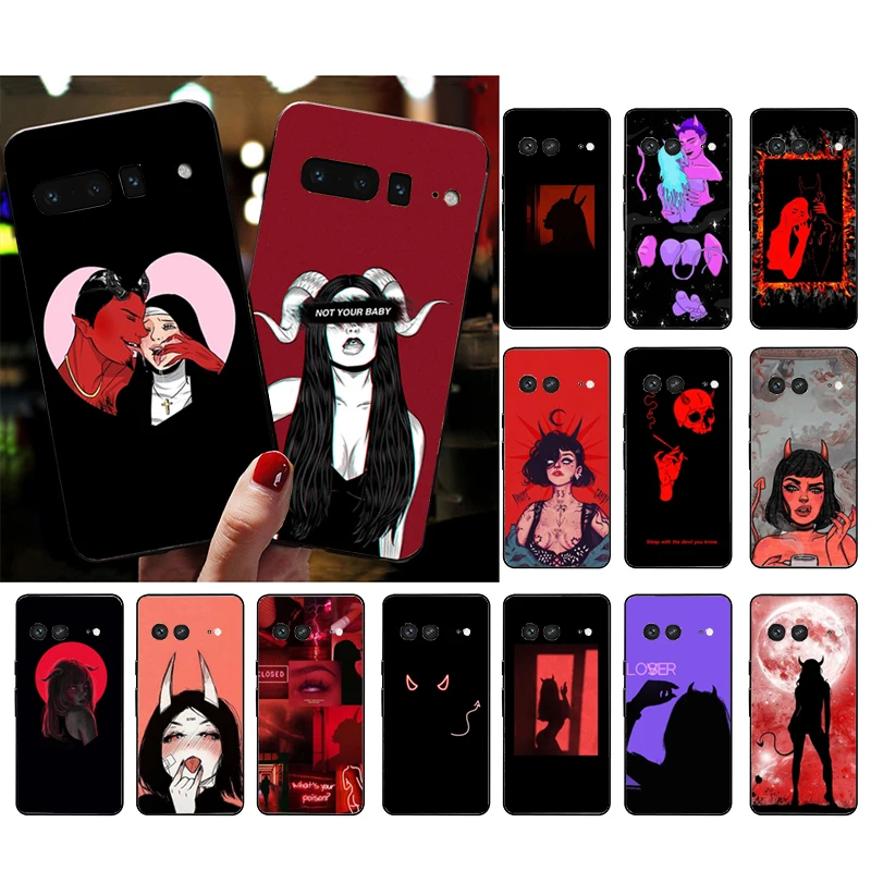

Phone Case For Google Pixel 10 9 Pro XL 9A 8 7 6 Pro Pixel 8A 7A 6A Pixel 8 7 6 5 Sexy Devil Woman