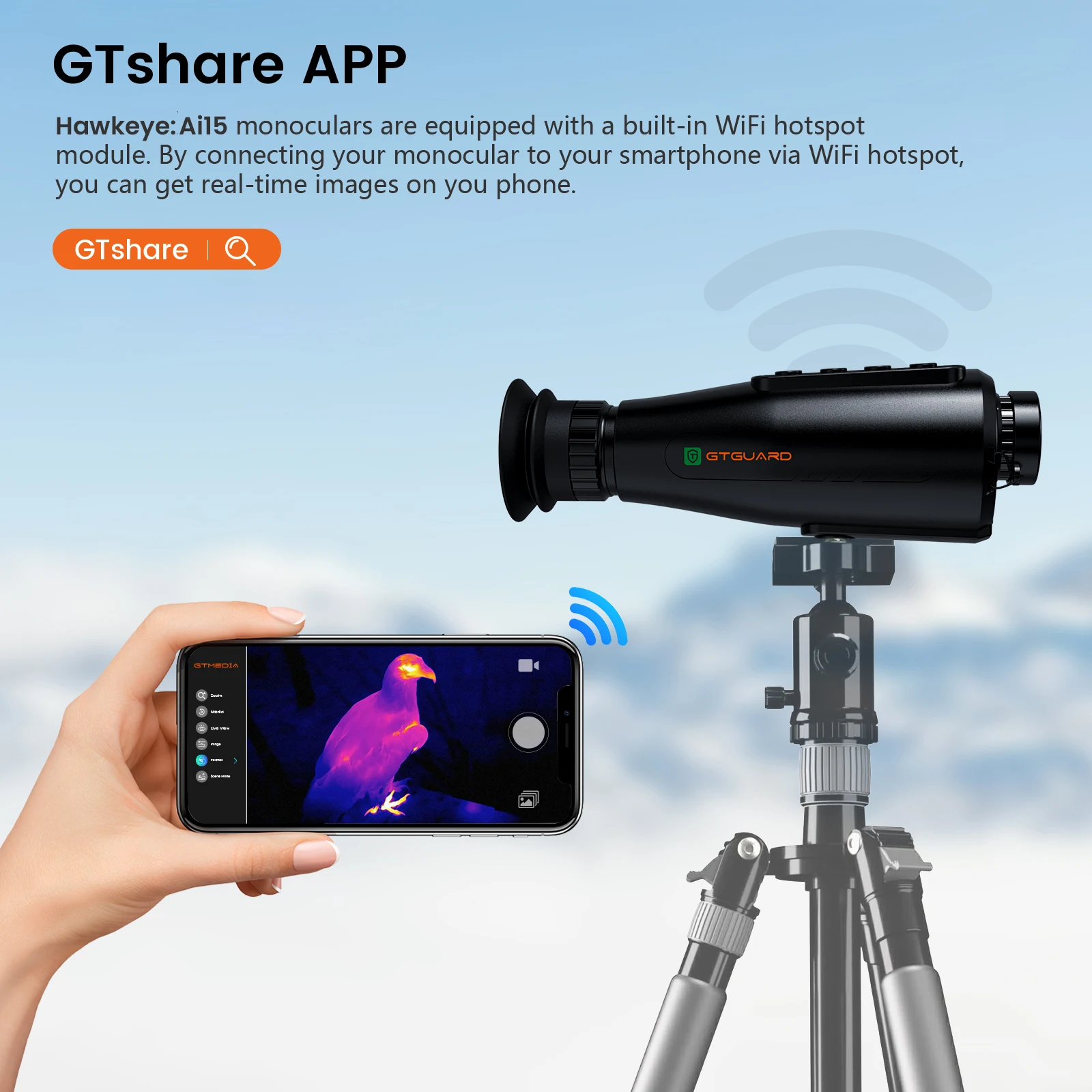 

Тепловизионный монокуляр Hawkeye Ai15 AI - 8-кратный цифровой зум, AMOLED-дисплей 60 Гц, водонепроницаемость IP66, встроенные 32 ГБ памяти