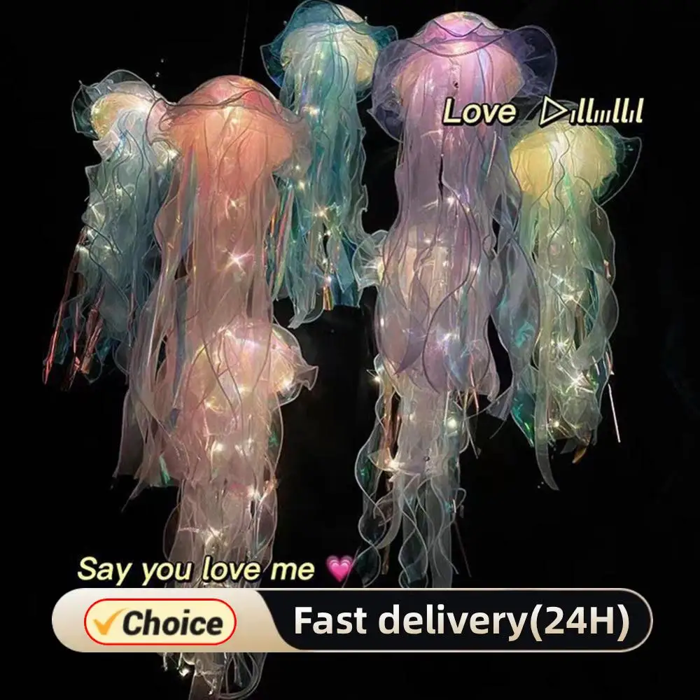 Lampki nocne w kształcie meduzy, dekoracja do sypialni, kolorowe lampy meduzy, kolorowe lampy z motywem zwierząt morskich, dekoracja tworząca atmosferę w sypialni.