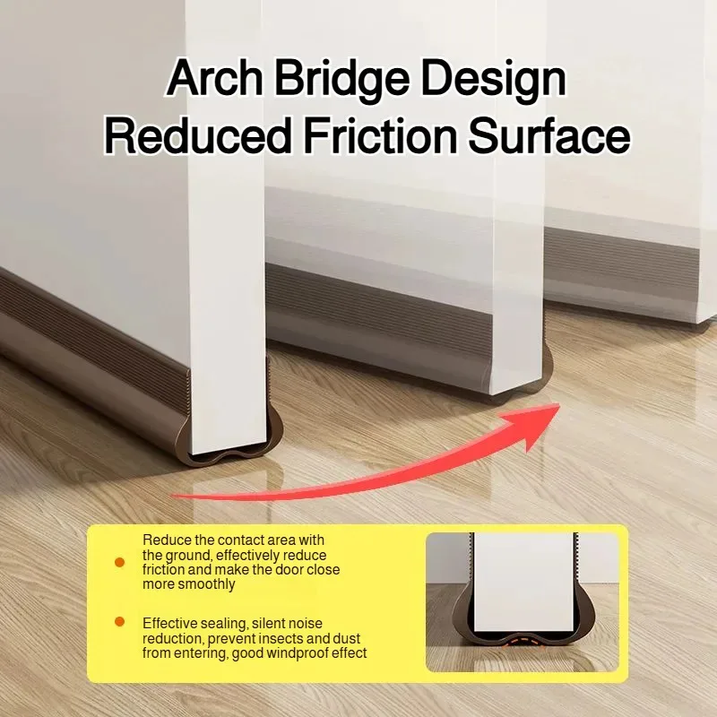 Curved Door Bottom Sealing Strip Door Seam Soundproof Strip Mute Windproof Sticker Door Bottom Seal