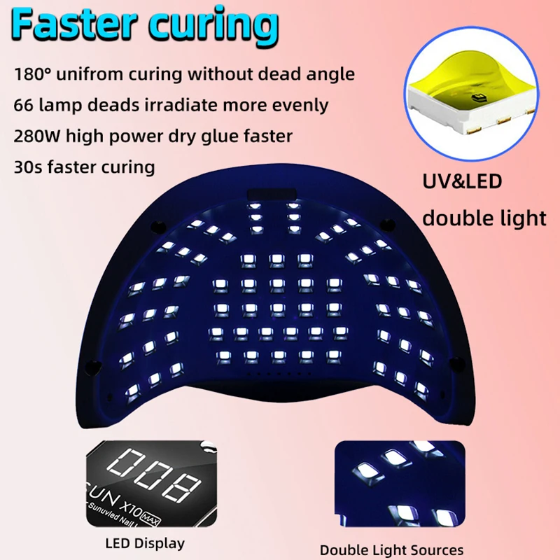 ハイパワー66 led uv ledランプ乾燥ランプスマートセンサーネイルマニキュアマシンプロのネイルサロンでツール