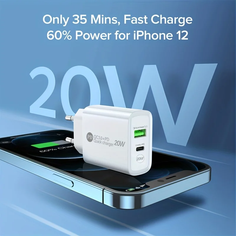 PD 20W Charger USB Type C Charger Phone Charger Fast Charging For iPhone 14 Xiaomi Samsung Quick Charge 3.0 USB C Power Adapter