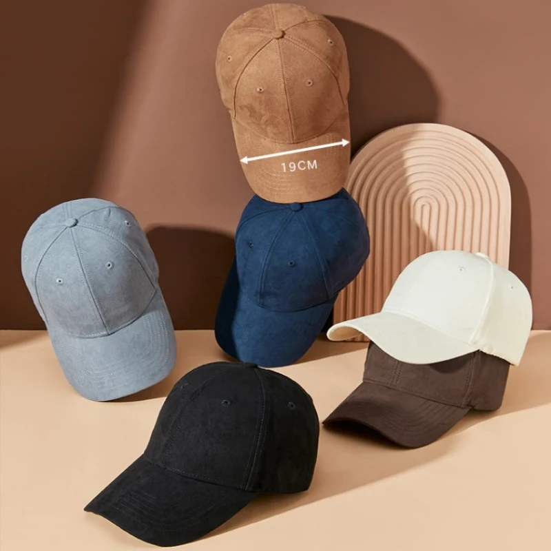 Korean Suede Baseball Cap for Men Woman Hat Adjustable Outdoor Sun Hats Boys Girls Hip Hop Dad Hat Unisex Solid Color Visor Hats