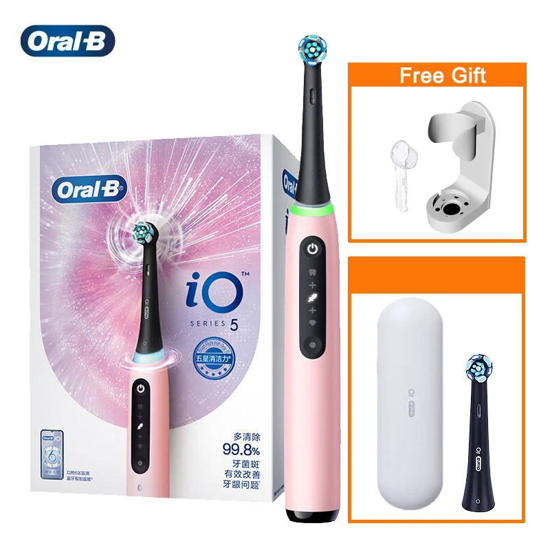 

Oral B IO5 Electric Toothbrush Bluetooth Smart Whitening Toothbrush Rechargeable Adult Cleaning Tooth Brush 5 Mode 2 Min Timer