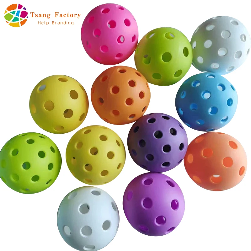 6pcs Colorful Pickleball 26 Holes Durable Practice Training and Entertainment Pickleballs for Indoor Pickleball Sports Play Game