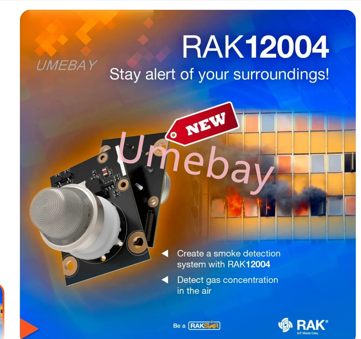 1 piece,  Integrated circuits, modules，  MQ2 gas sensor module,   RAK12004   WisBlock