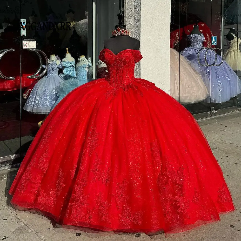 

Elegant Red Quinceanera Dresses 2024 Birthday Party Princess Sweet 16 Dress Prom Gown Appliques Vestidos De 15 Años Quinceañeras