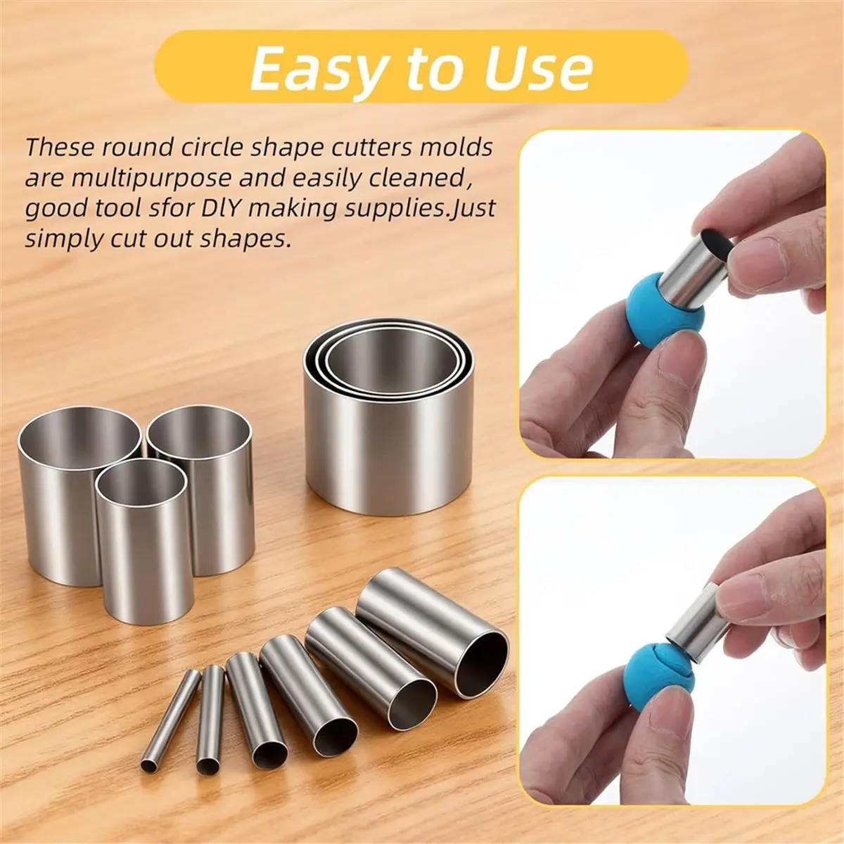 【STABLE QUALITY】Pack of 28 Clay Cutters, Round, Stainless Steel Cookie Cutters, Round, Polymer Clay Clay Tool 20 Sizes for DIY