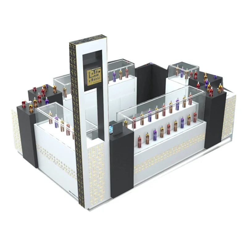 

Custom, elegant aromathermopy shop display furniture cosmetic display showcase perfume selling kiosk for shopping malls