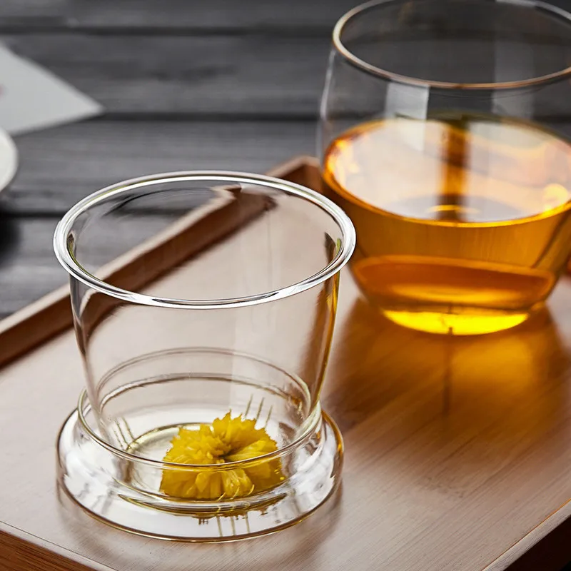 Picture 5: Office Heat-Resistant Glass Tea Coffee Mug with Lid and Infuser Transparent High Borosilicate Filter Teacup Water Bottle