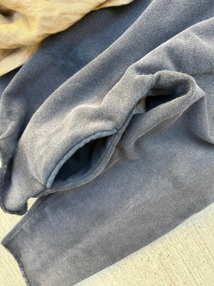 New vintage headscarf splicing design in autumn and winter of 2025 hooded pullover personality trend Harajuku retro ins style