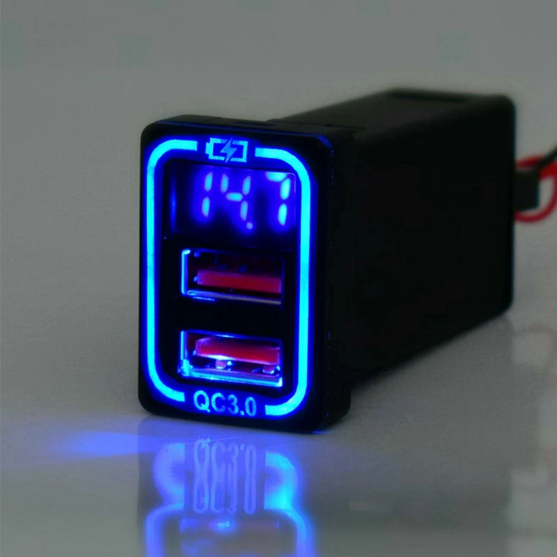 Pengisi Daya Cepat Port USB Mobil QC3.0 untuk TOYOTA BlueJAS