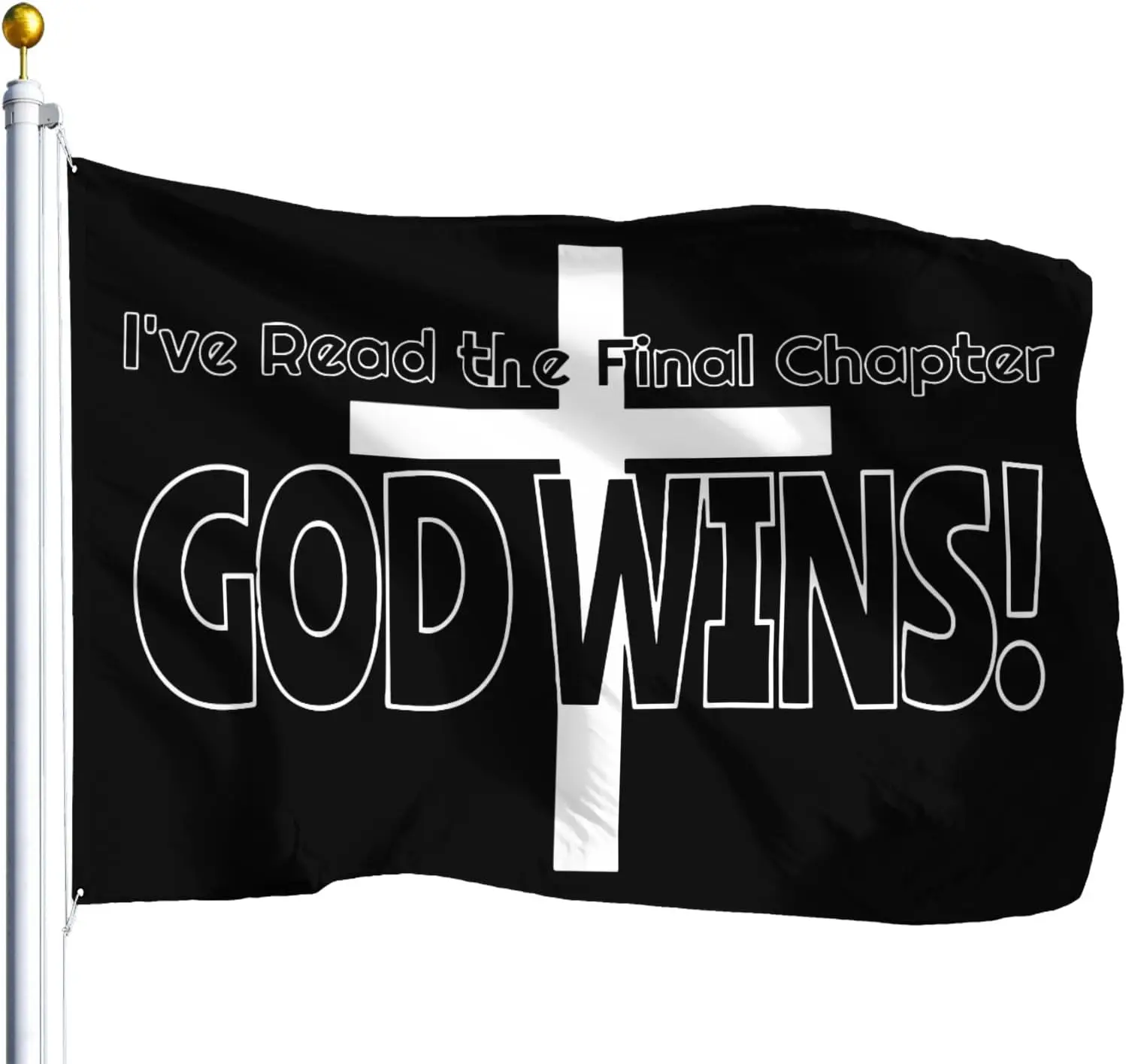 Flagnshow 100% Polyester I've Read The Final Chapters God Wins Caps Happy Dad Flags