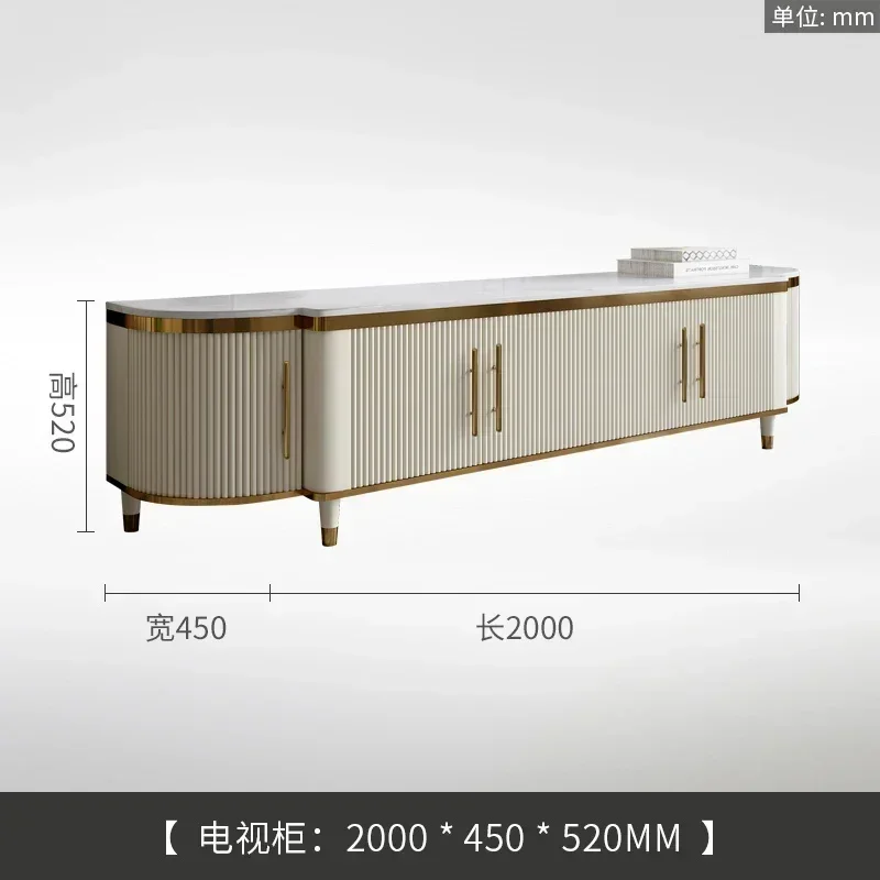 

2003 Light Luxury TV Cabinet Modern Fashion Living Room Floor Cabinet Home Bedroom Marble Italian TV Stand