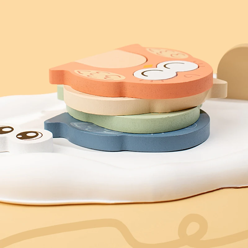 Giochi di abbinamento in legno Montessori puzzle di espressione giocattoli educativi attività di apprendimento forma di colore cognitivo Match giocattolo sensoriale