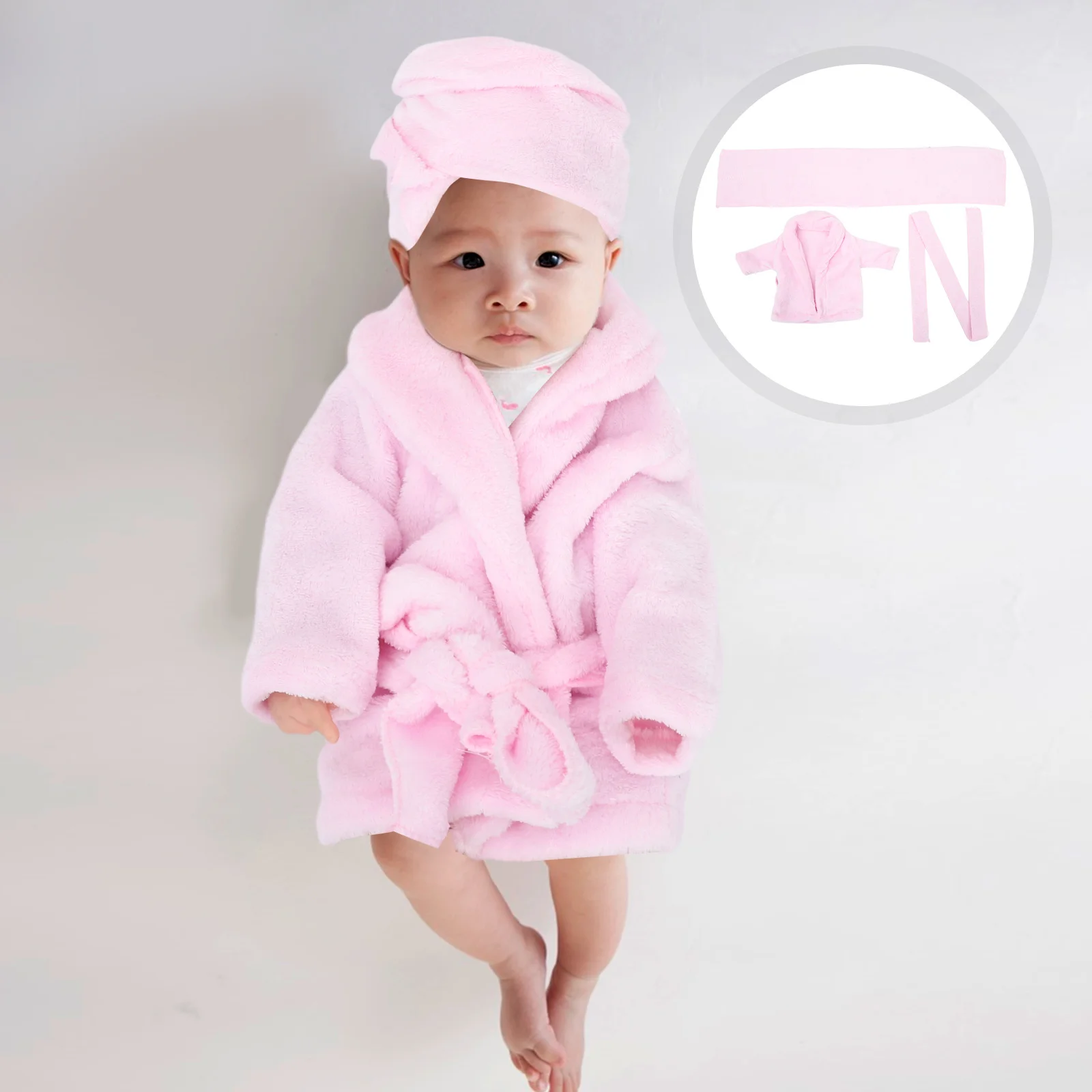 الوليد برنس أطفال القطن الخالص سميكة لمدة 0-1 أشهر لينة ماصة ثوب السباحة الوليد صورة الزي رداء حمام الطفل