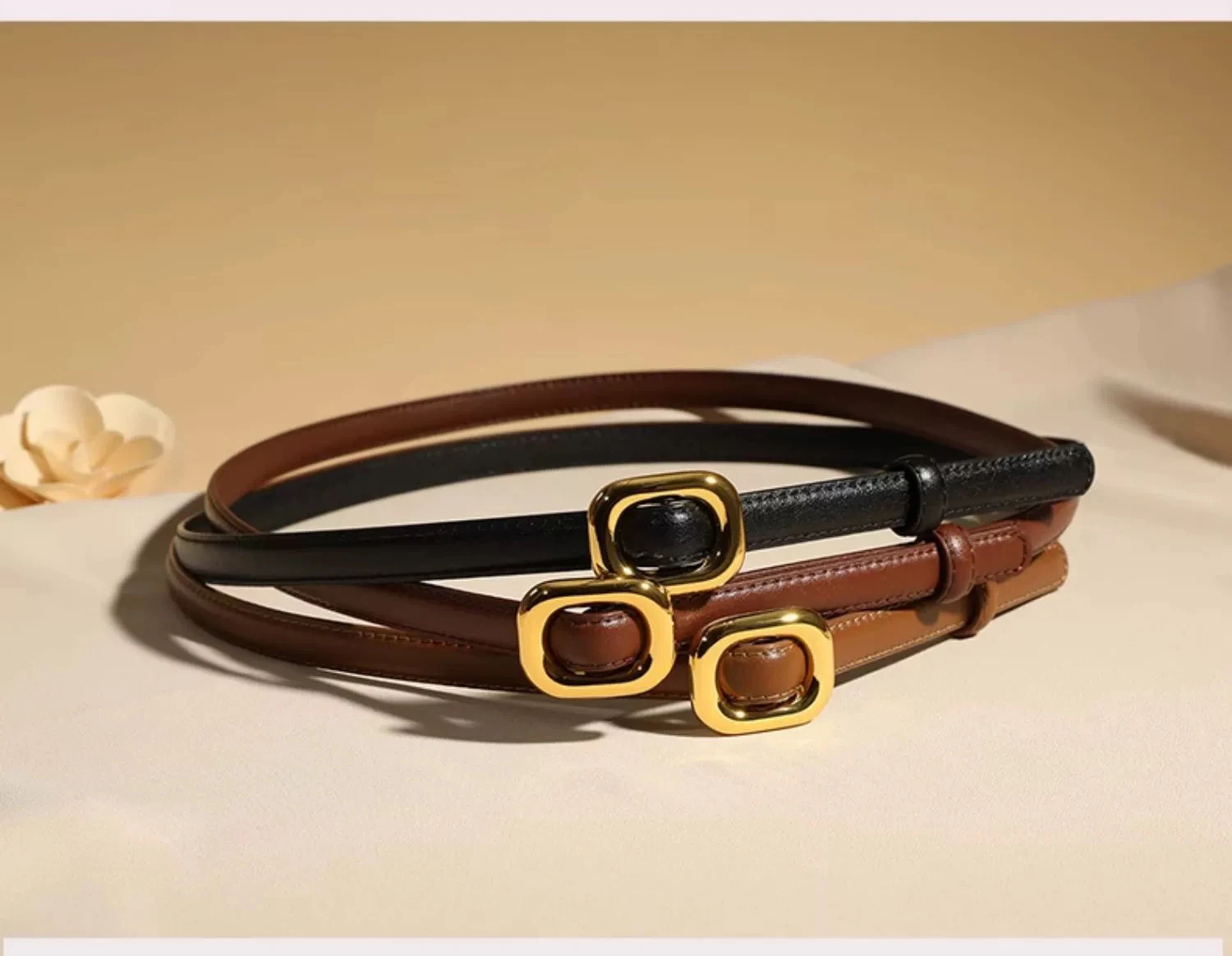 Fashion Women Belt Women\'s Leather Versatile Decoration With Skirt Suit Jeans And Slim Waistband Luxury Gold Buckle Lady Belts