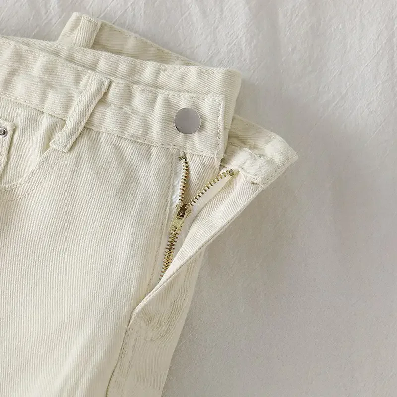 Jeans Dames Herfst Koreaanse versie Hoge taille Chic Student Trendy Rechte enkellange broek Eenvoudige all-match Vrije tijd 2021