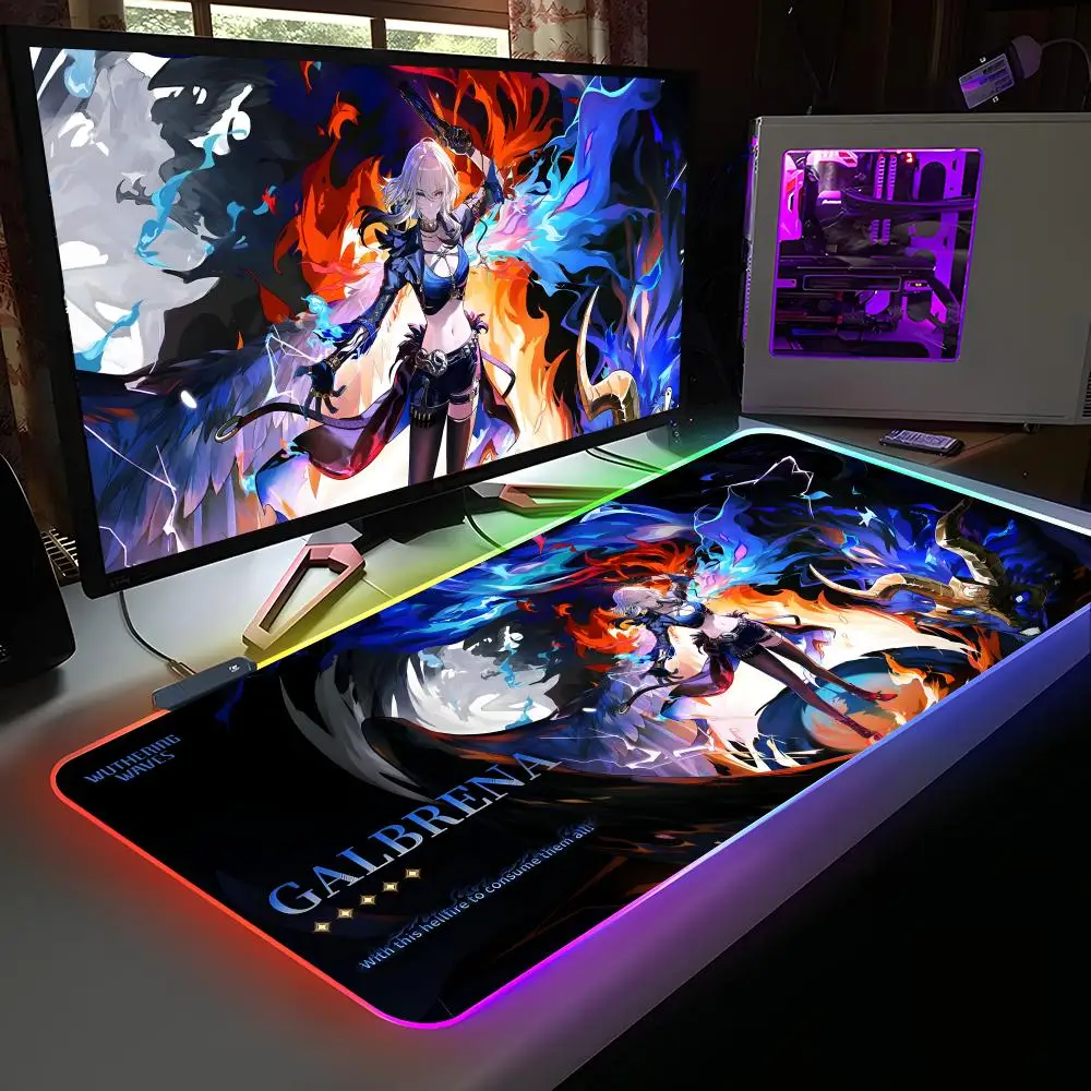 

Wuthering Waves Galbrena Mouse Pad RGB Rubber Computer Laptop Official Game Colored esports Aesthetic Pretty Fashion Luxury Mat