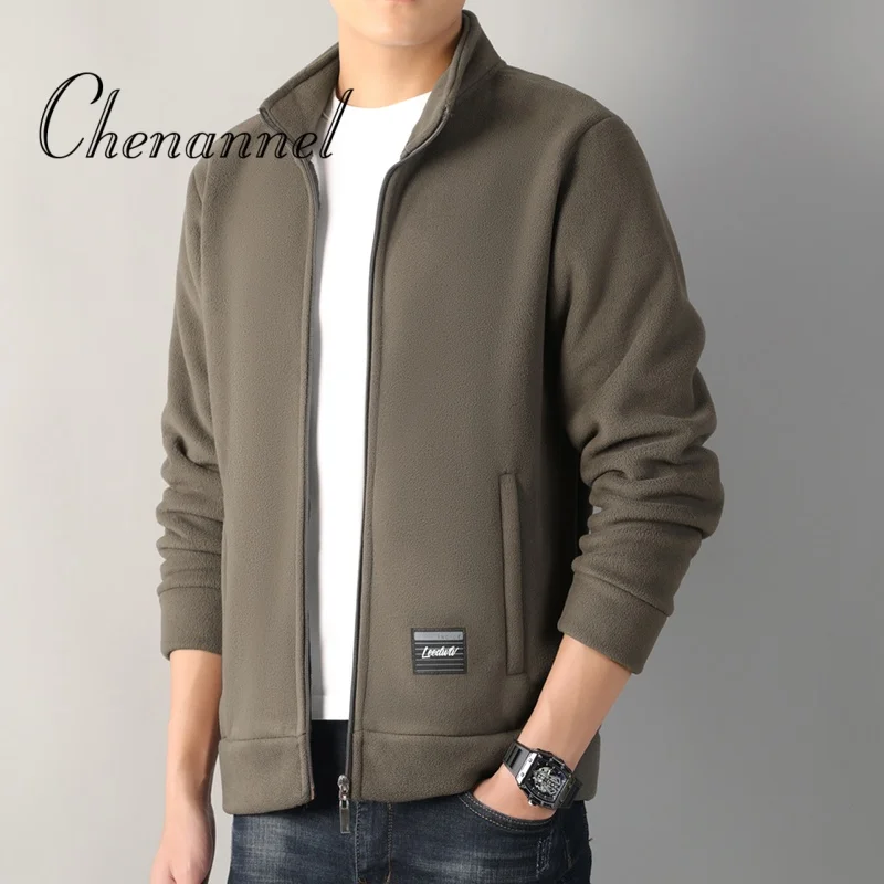 

Men's Autumn Winter Fleece Jacket, Stand - Up Collar Fleece Hoodie Casual Outerwear