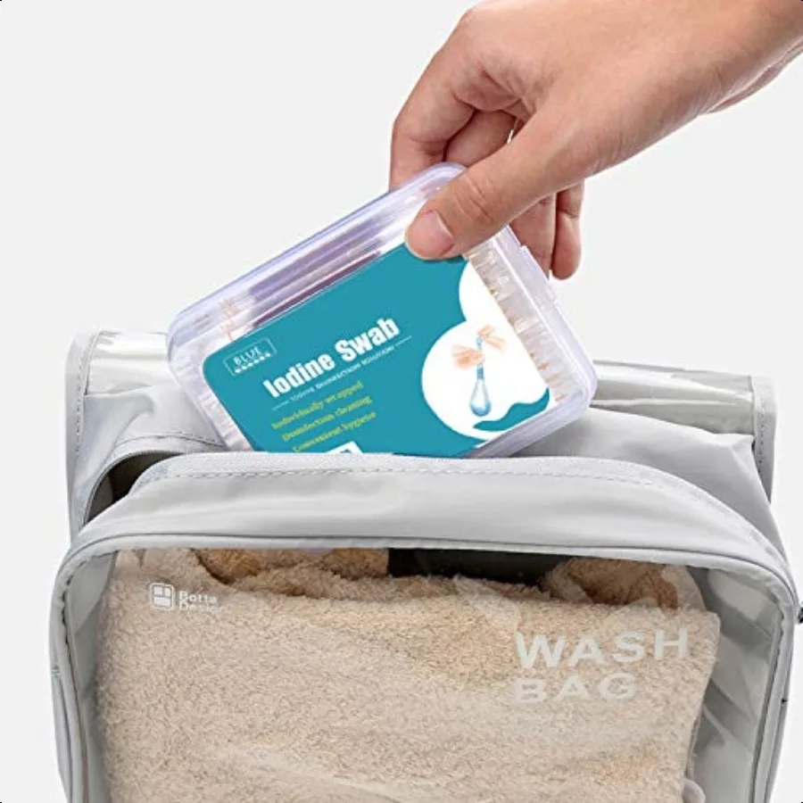 HUNWEY 75ct ヨウ素綿棒 緊急ケア衛生綿棒 女性男性赤ちゃん用