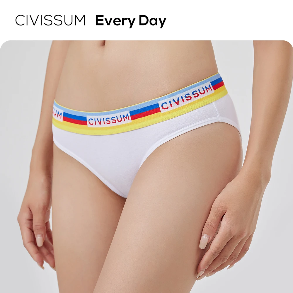 SexyDaily Store Every Day Women Cotton Briefs Basic Underpants Low-waisted Panties Solid Color 619