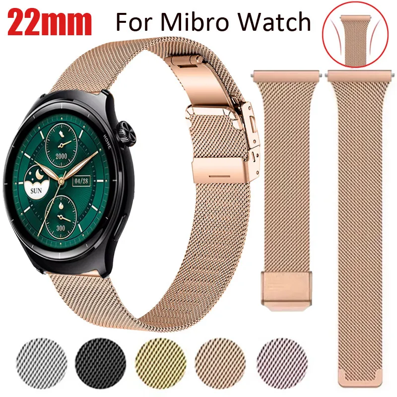 22mm Milanese Armband Für Mibro Uhr Lite 3Pro/2 Metall Armband Für Mibro Uhr A1 A2 A3 X1 T2 C3 C4 Smart Uhr Gürtel Correa