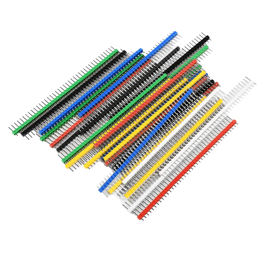 30PCS 1X40Pin Breakable Pin Header 2.54mm Single Row Male Header Connector Kit PCB Pin Strip for Arduino