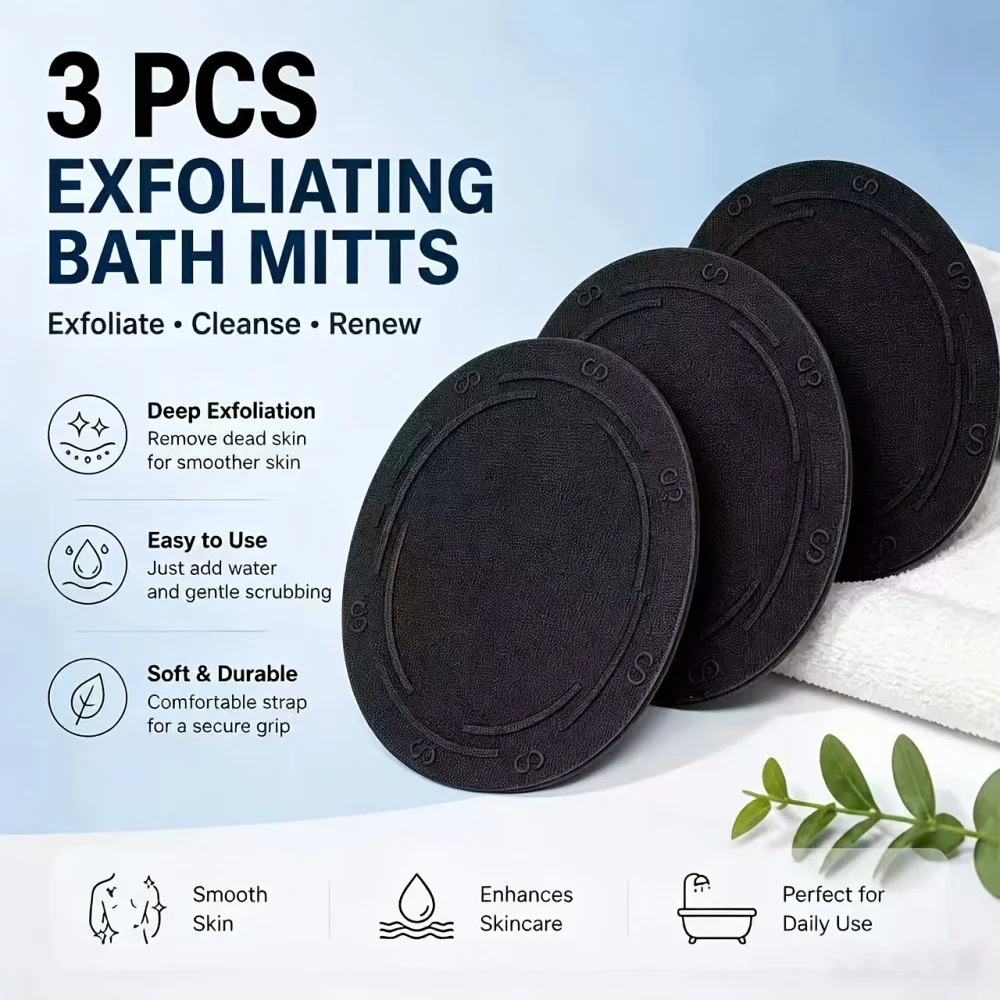 Body Exfoliating Bath Brush-Circular Scrubber for Dead Skin Removal, Painless Shower Tool, Moisturizing Bathing Towel, Skin Care