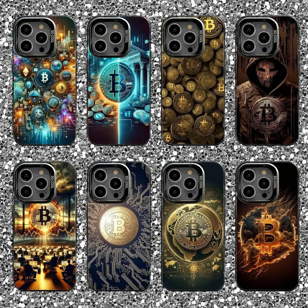 

Bitcoin Phone Case For iPhone 16,15,14,13,12,11,Pro,XS,Max,Plus,Mini,SE Black Candy Matte Shockproof Cover
