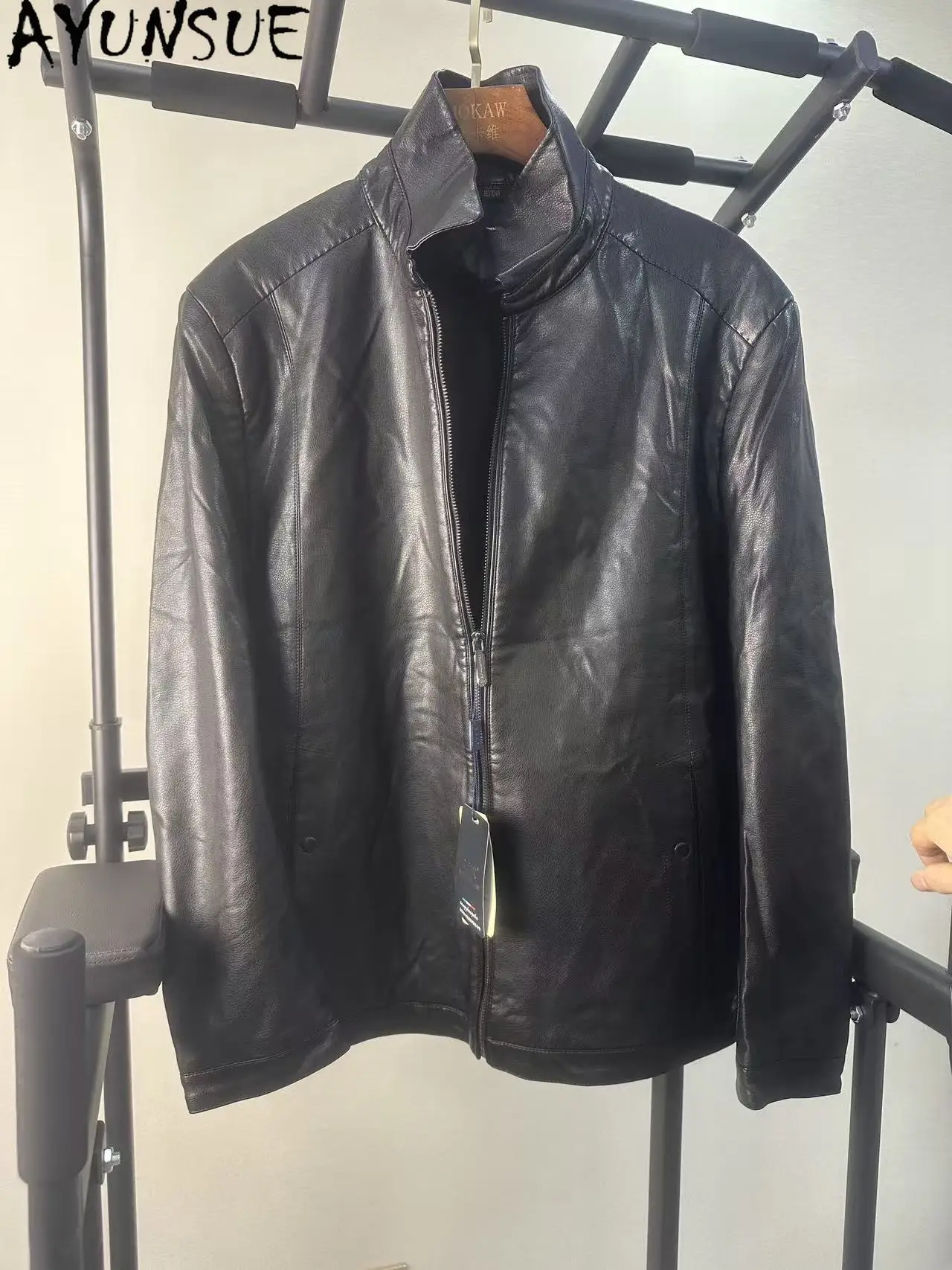 AYUNSUE Jacket Men Spring Autumn Clothes Mid-length Trench Coats Male Unique Coat Promotion Minor Flaws No Refund No Exchange