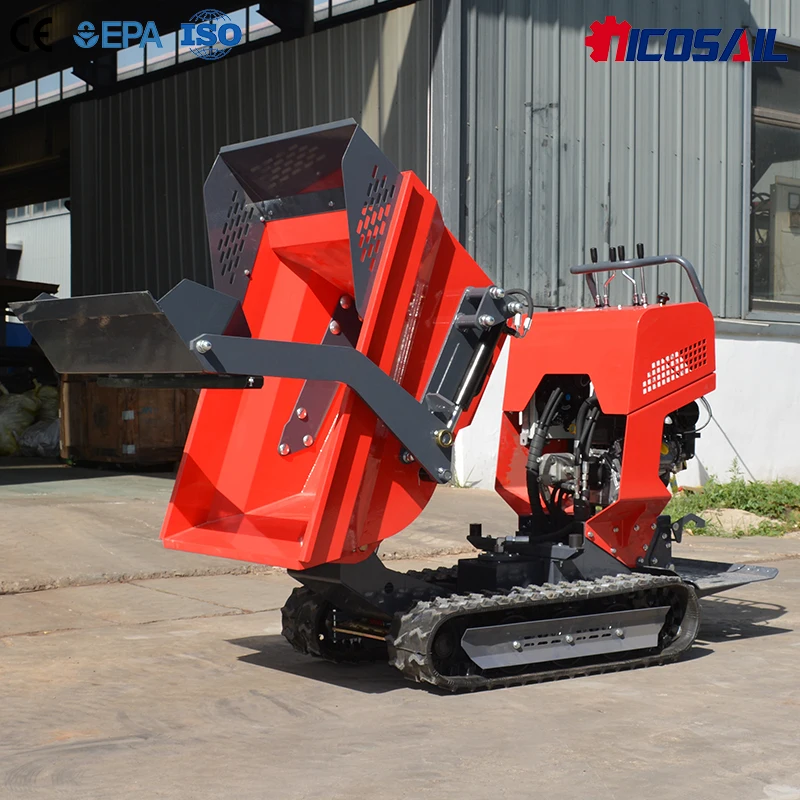 

Custom Logo 500kg Construction Crawler Dumper Hydraulic Mini Transporter for Building Site