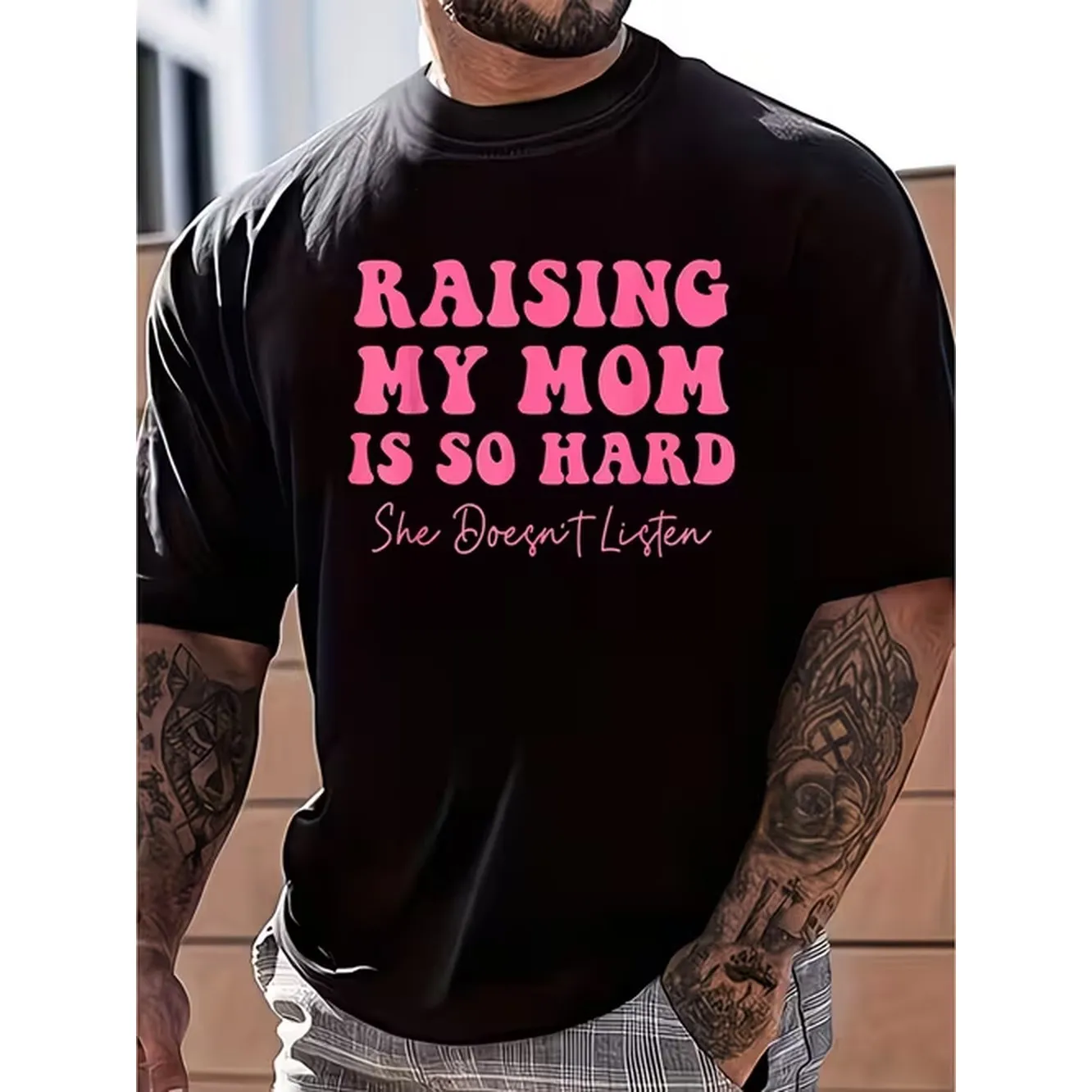 Raising Is So Hard She Doesnt Listen Funny T Shirt Womens Mens Graphic Tee Casual Tops Fashion Short Sleeve Breathable Sweat Wicking Soft Crew Neck Regular For Daily Commutes Casual Wear
