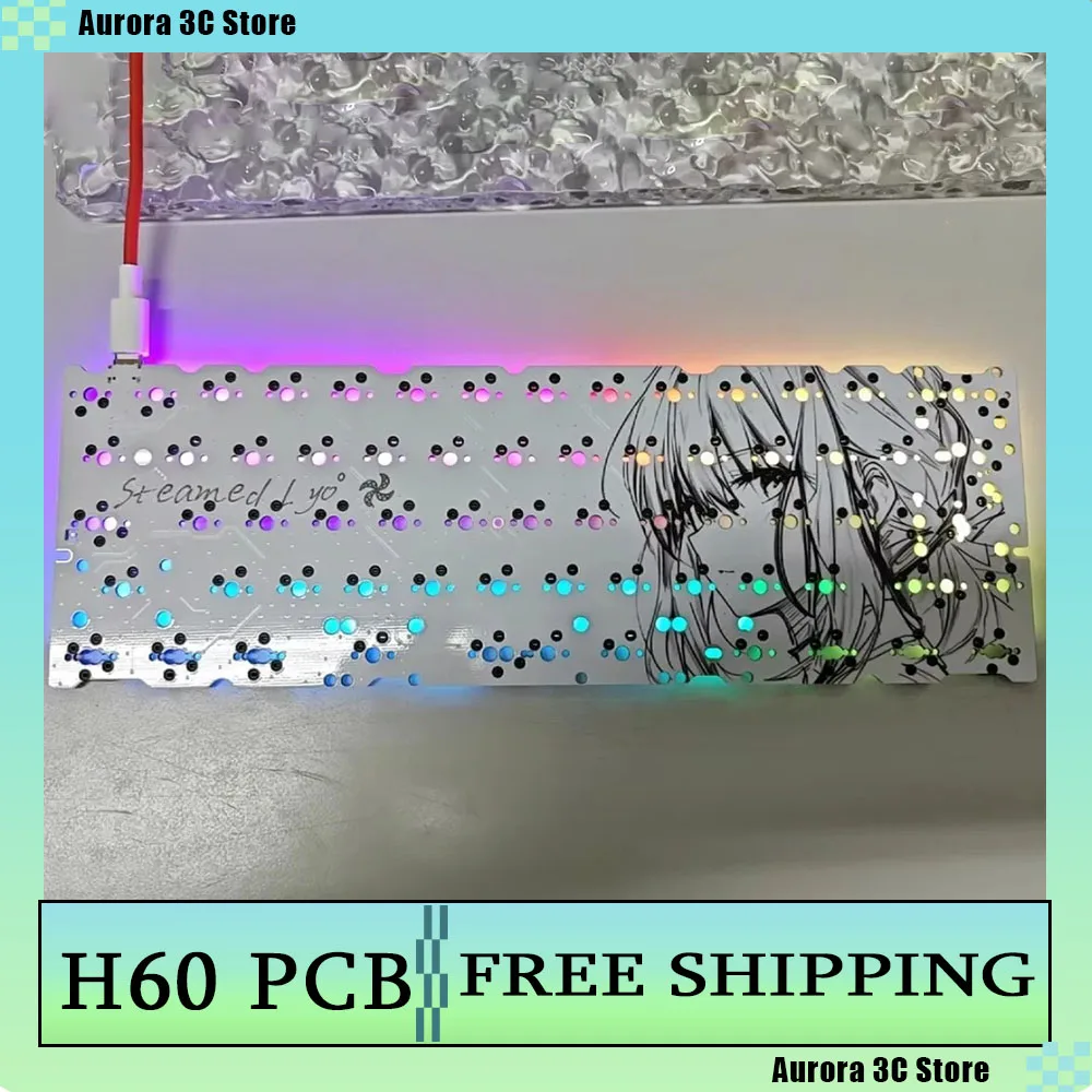 

Hiney H60 клавиатура PCB горячая замена позиционирующая пластина клавиатуры на заказ для Rule60/ORING/GH60/TOFU60 аксессуары для механической клавиатуры