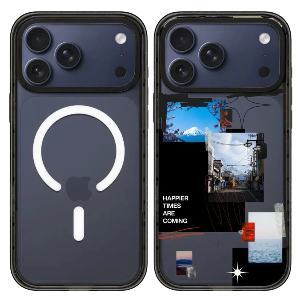 

Happier Times Are Coming Acrylic Black Border Magnetic Case: Compatible with IPhone 17 16 15 14 13 12 Pro Max 17 Air