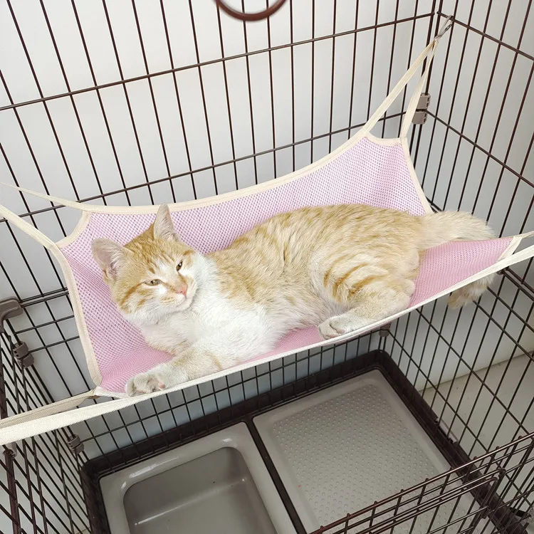 New summer pet cat hammock mesh sandwich hammock iron cage cat swing pet supplies