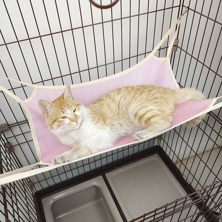  New summer pet cat hammock mesh sandwich hammock iron cage cat swing pet supplies 