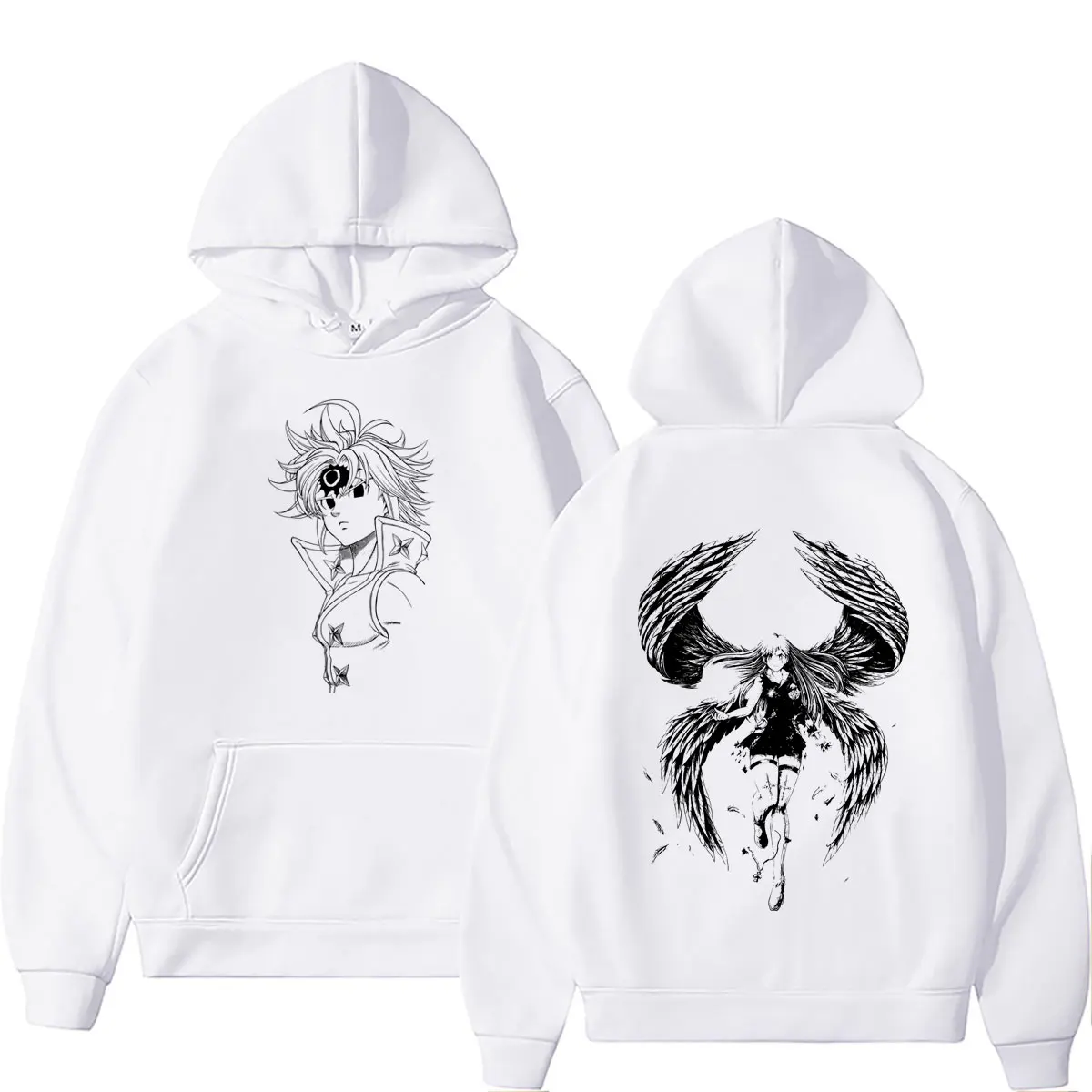 Anime The Seven Deadly Sins Elizabeth Liones Meliodas Graphic Hoodie Men Women Manga Oversized Streetwear Male Casual Hoodies