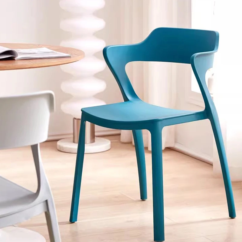 

Plastic Blue Dining Chairs Modern Nordic Bedroom Home Dining Chairs Trendy Office Sillas De Comedor Indoor Furniture