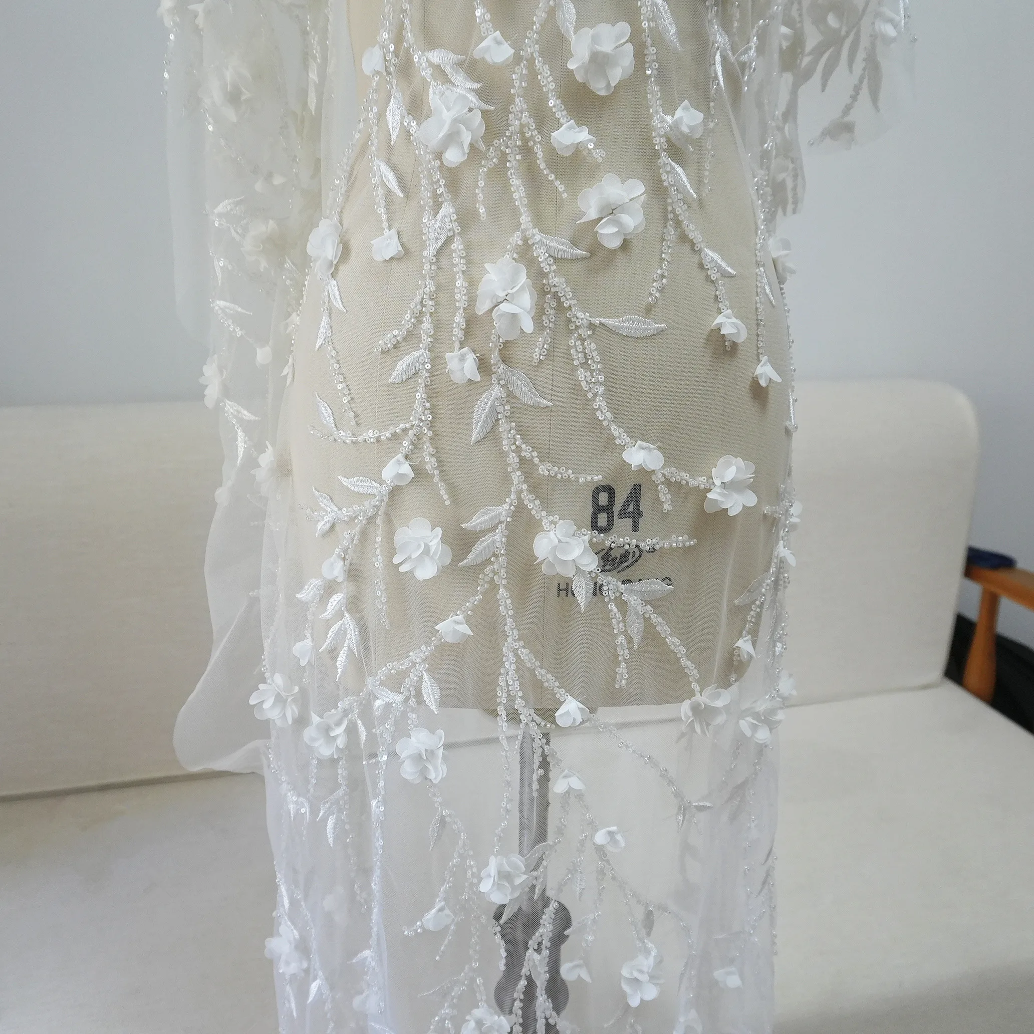 قماش زهور ثلاثي الأبعاد من Dingzhu، فستان زفاف على شكل فرع شجرة، فستان، سعر خاص للتخليص، إكسسوارات من القماش DIY #2