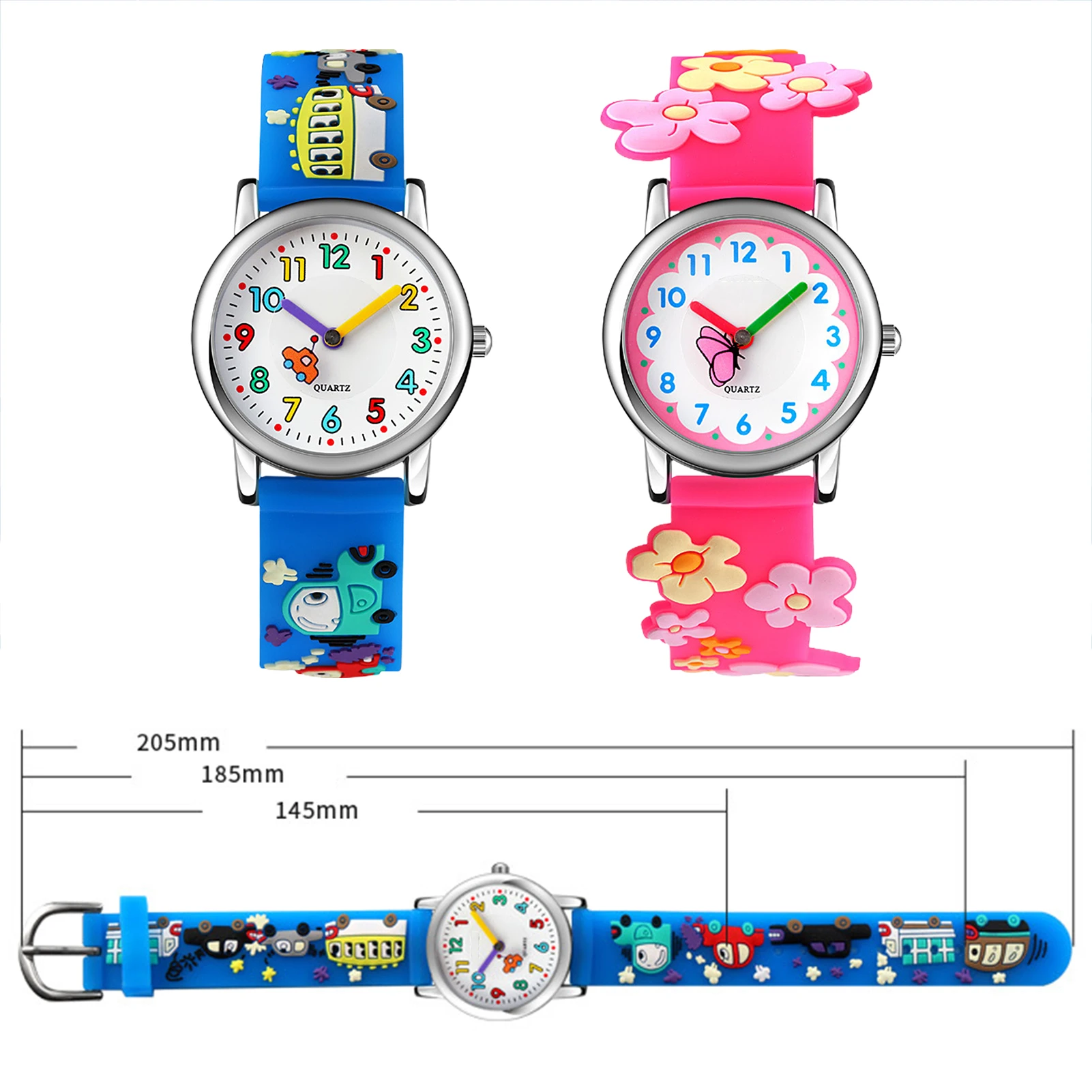 Kids Electronic Watches Casual Round Dial PU Band Analog Quartz Watch Great Birthday Gifts For Kids