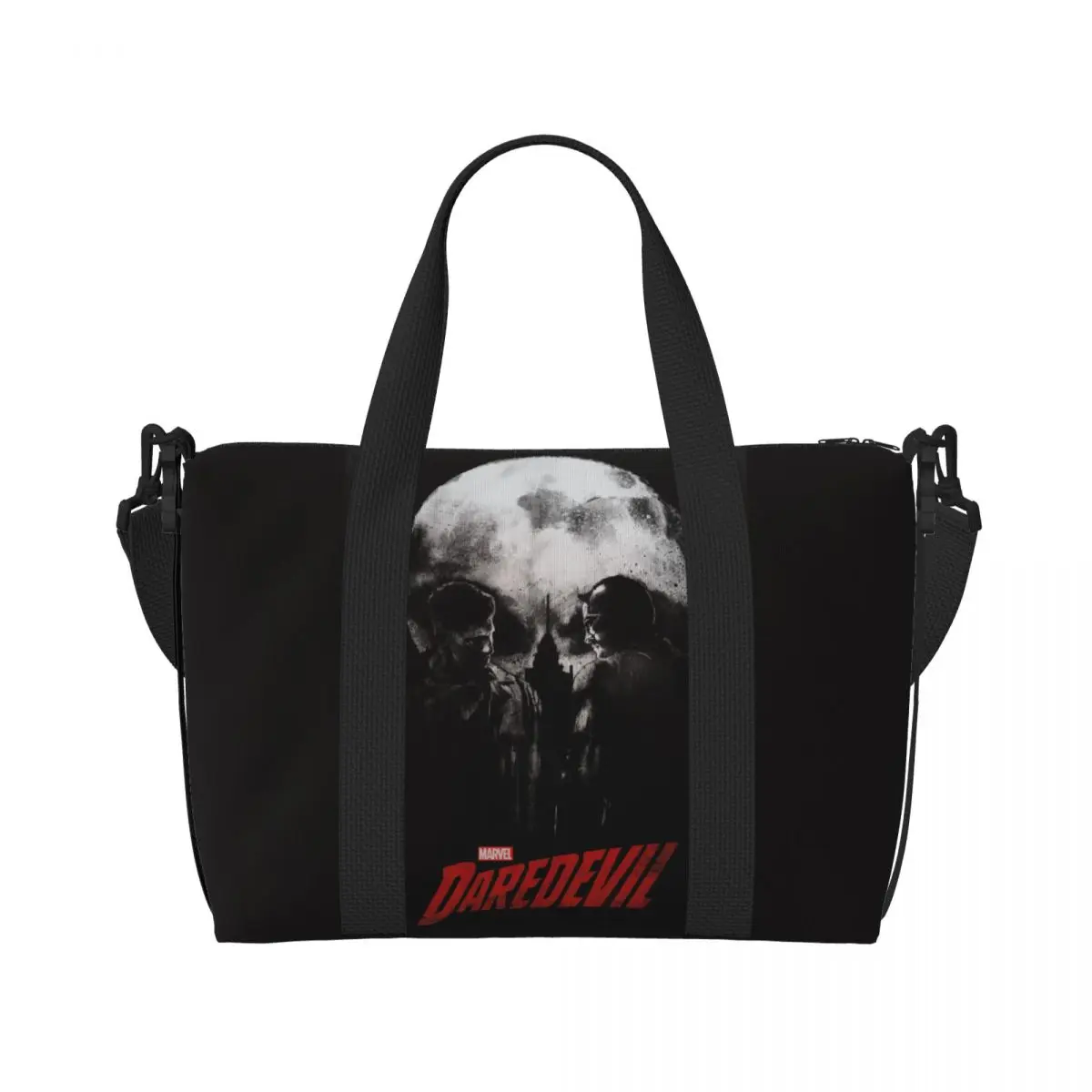 Custom Daredevil Poster Tote Bag for Women Large Capacity Beach Gym Travel Bags