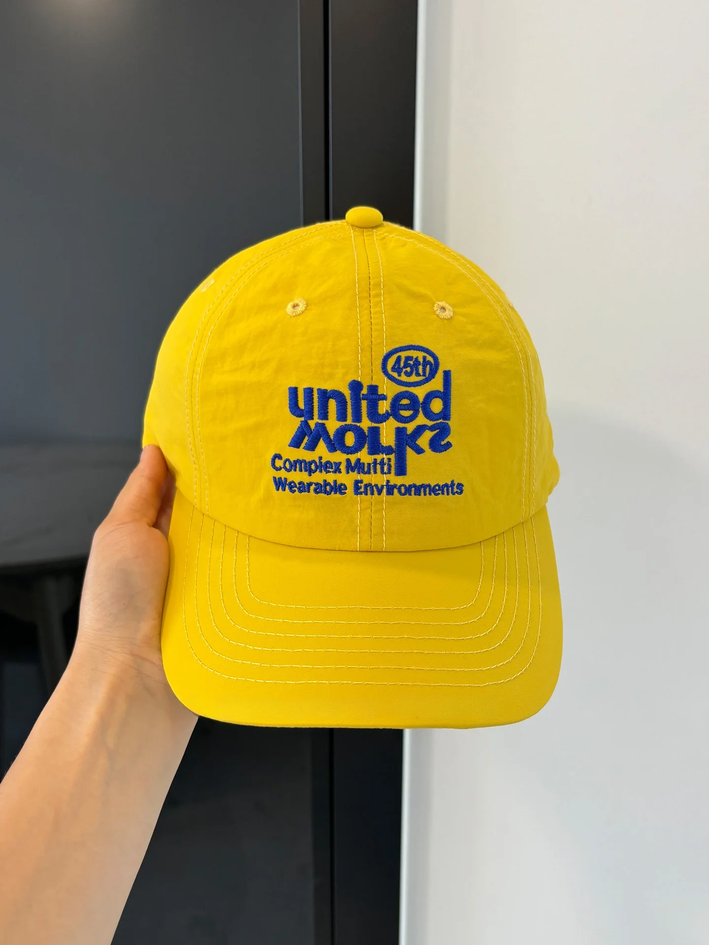 الكورية Sle الأصفر إلكتروني التطريز قبعة بيسبول المرأة الصيف رقيقة كوي الجافة تنفس في الهواء الطلق Sunade Dubill قبعة Fac...