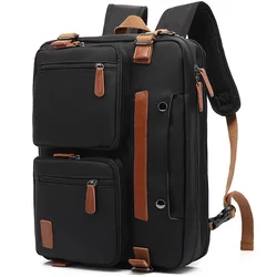 Multifunction Men's Vintage black canvas backpack stylish travel backpack man waterproof laptop backpack Executive bag handbag