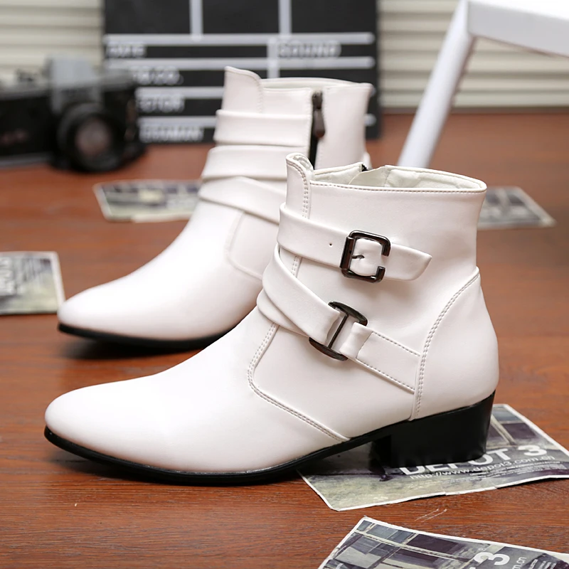 

Лидер продаж, роскошные ботинки челси, мужские кожаные ботинки с высоким берцем, мужские дизайнерские модельные ботинки с острым носком, ботильоны на высоком каблуке в британском стиле