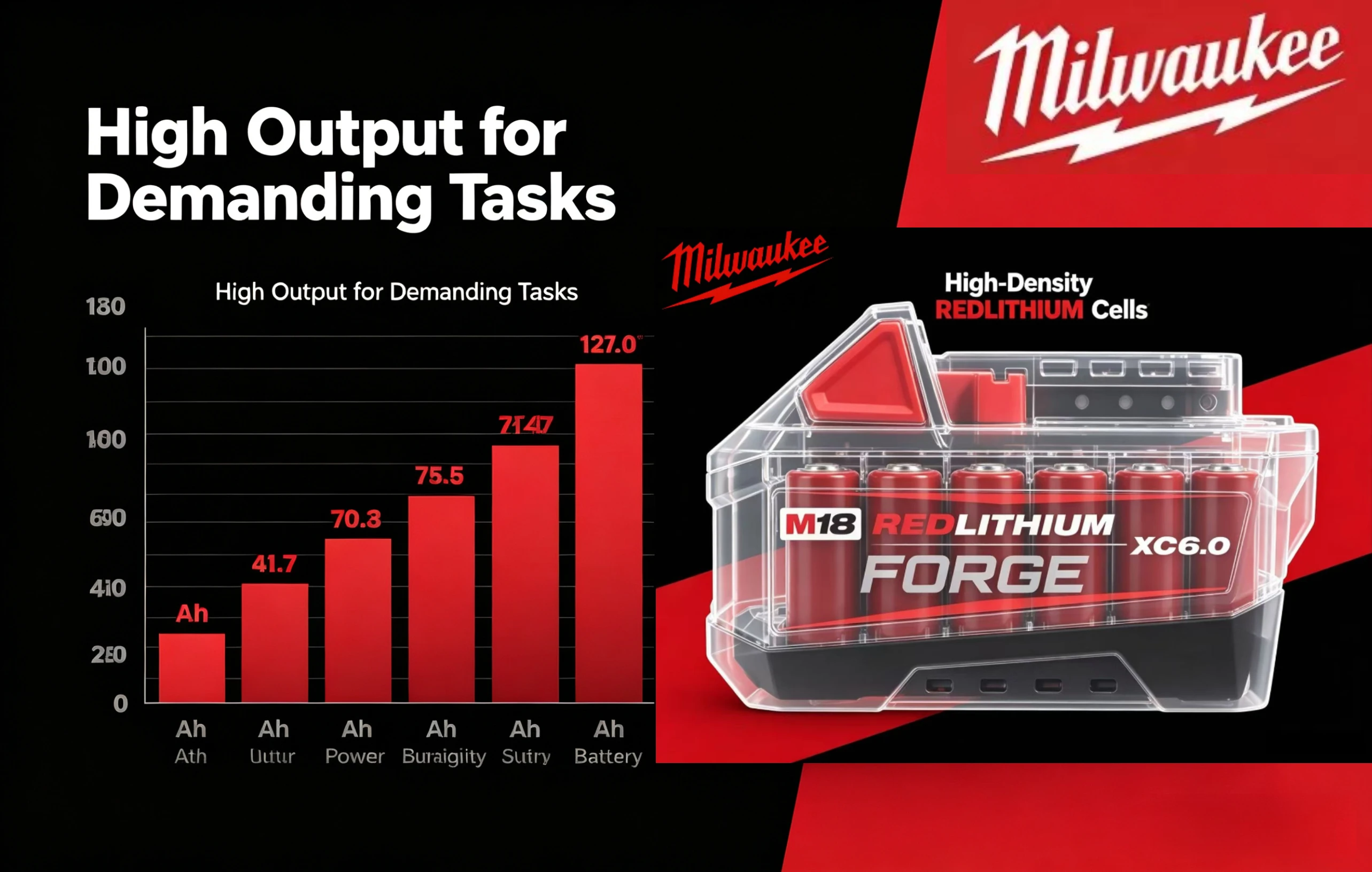

Milwaukee M18 9.0Ah Battery High Capacity Extended Runtime for All M18 Cordless Tools Strong Performance Durable Shell